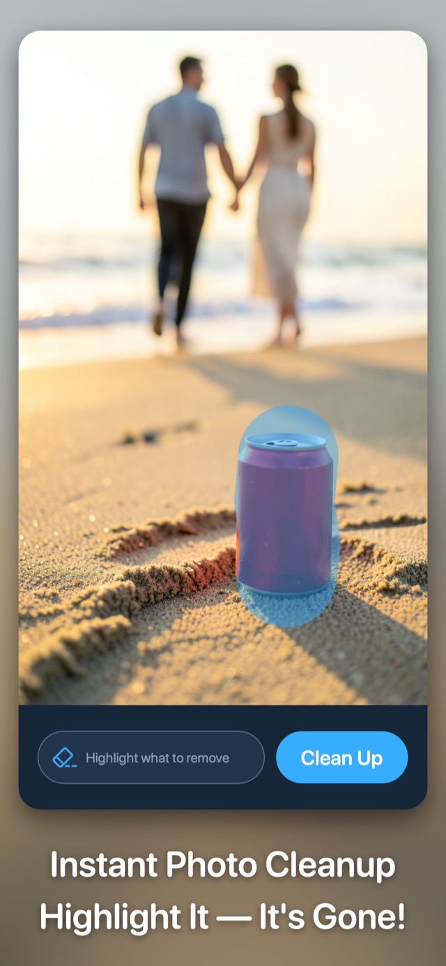Clean Up — highlighting a can on a beach to remove it